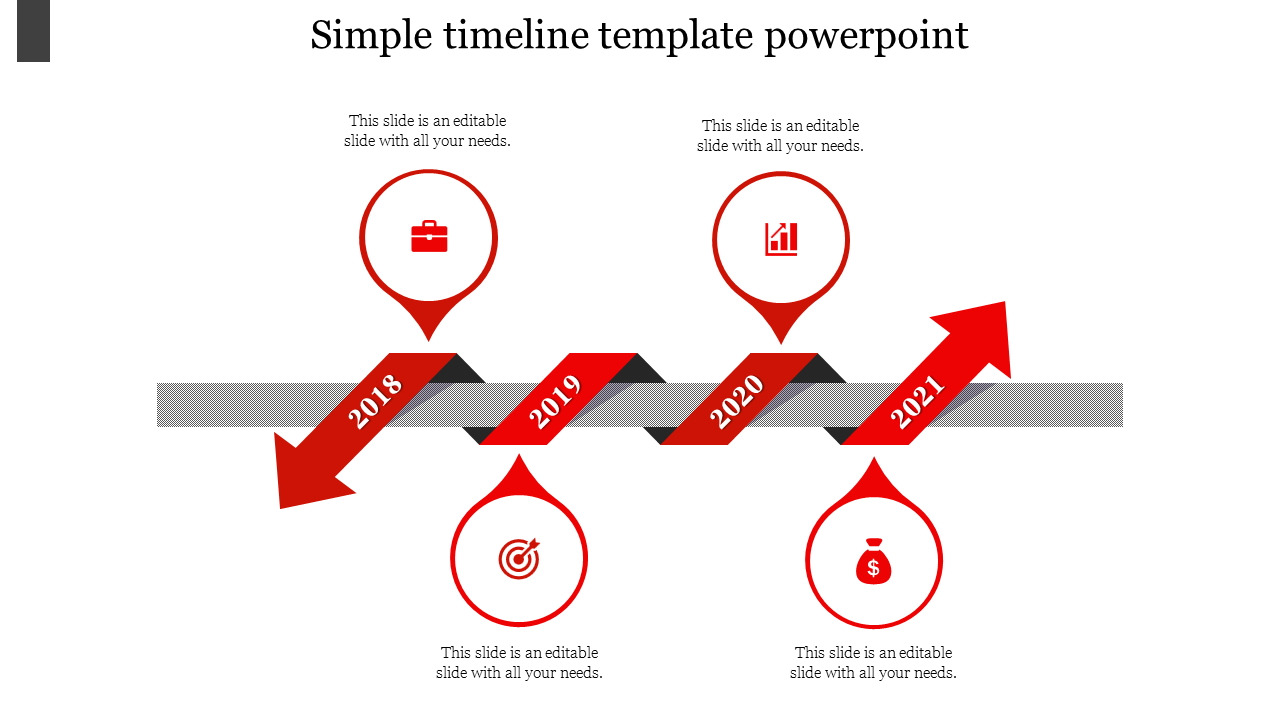 Free - Simple Timeline Template PowerPoint Presentation Slides